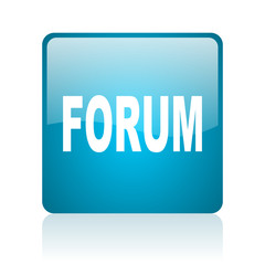 forum blue square web glossy icon