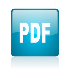 pdf blue square web glossy icon
