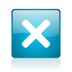 Obraz premium cancel blue square web glossy icon