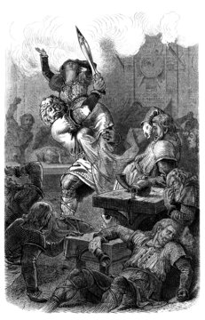 Barbarian Kidnapping a Woman