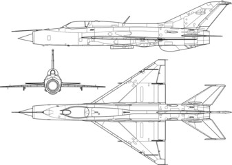 High detailed vector illustration of a military airplane