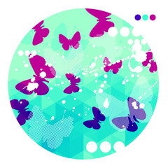 Naklejka premium Abstract butterflies vector background