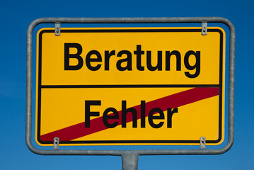 Wechselschild ohne Pfeil FEHLER - BERATUNG