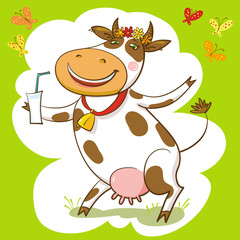 Happy Cow And Milk.
