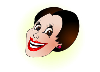 happy, smiling face of a woman