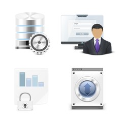 server and pc vector icon set