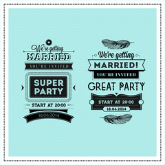 Wedding stamps typography