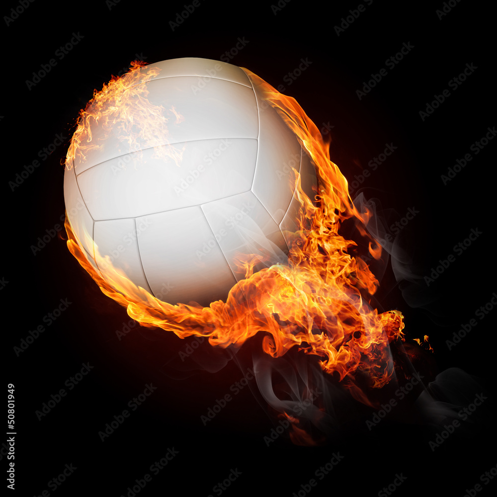 Poster burning objects and objects on fire background