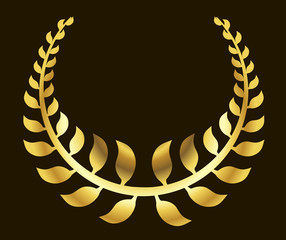 gold laurel wreath. vector illustration