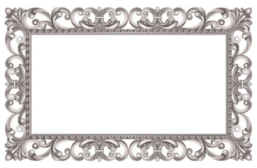 Cadre baroque ajouré et argenté, style italien