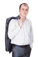 Business man looking into the camera