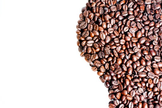wave of coffee beans with space for text