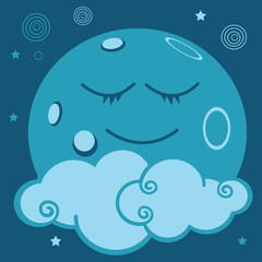 lune, planète, nuage, conte, univers, imaginaire, astre