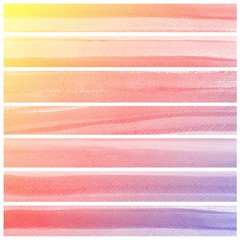 Set of colorful Abstract water color art hand paint background