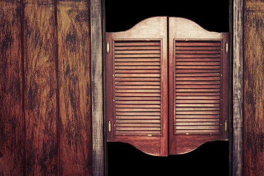 Fototapeta Old vintage wooden saloon doors