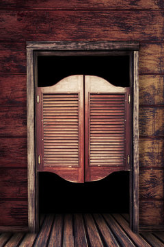 Fototapeta Old vintage wooden saloon doors