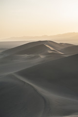 Fototapeta na wymiar Sand dunes in Dunhuang's morning