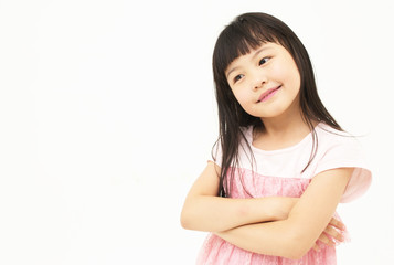 Beautiful asian child with her arms crossed