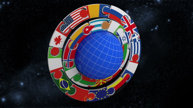 Planet the ground with rings from flags