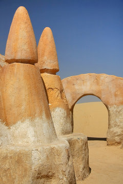 Movie scenery for Star Wars movie in Tunisia