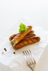 Grilled smoked bratwurst