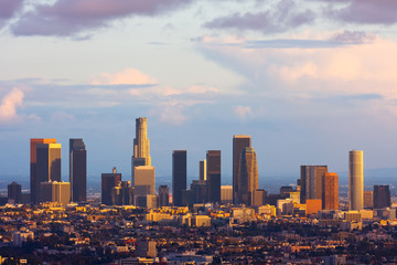 Fototapeta premium Los Angeles downtown at sunset