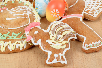 collection of easter ginger breads and eggs