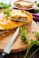 large and nutritious meat pie