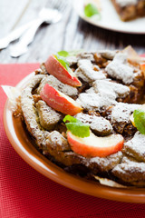 apple tart with chocolate and Coffey in the middle