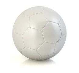 Foto op Aluminium Bol Witte voetbal op de witte achtergrond