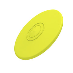 Yellow flying disc (3D render)