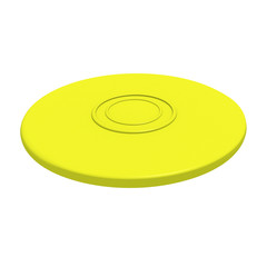 Yellow flying disc (3D render)