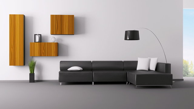 Interior of living room animation