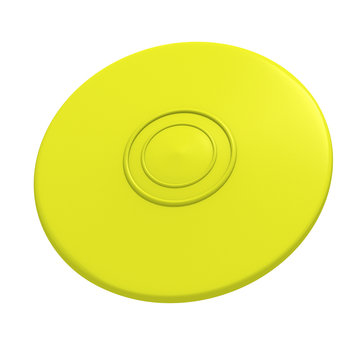 Yellow flying disc (3D render)