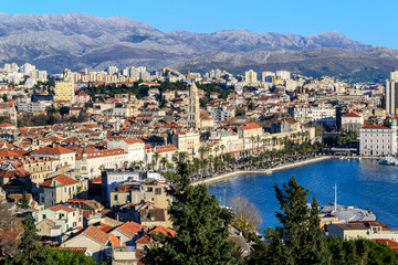 Panorama of city Split in Croatia - obrazy, fototapety, plakaty