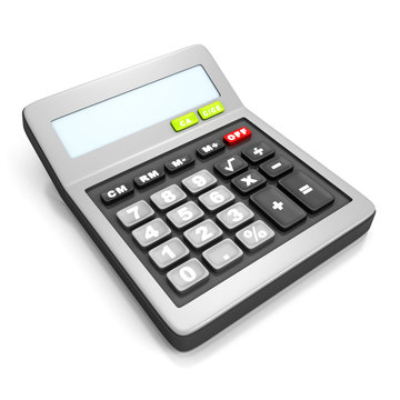 grey calculator on a white background
