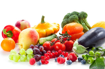 Fototapeta na wymiar vegetables,fruits and berries