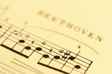 Close up of music score