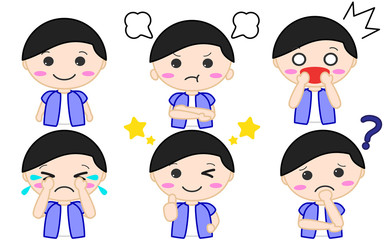 男子イラスト　表情