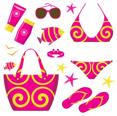 Fashionable set with a swimming suit