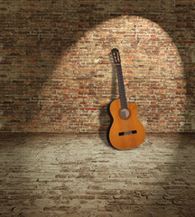 Obraz na płótnie Canvas Gitara i ściany