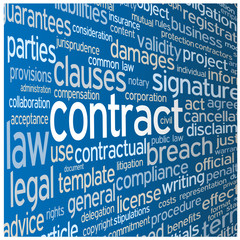 "CONTRACT" Tag Cloud (agreement terms and conditions signature)