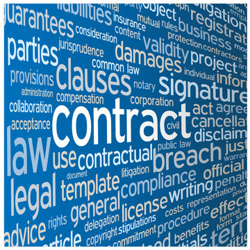 "CONTRACT" Tag Cloud (agreement terms and conditions signature)