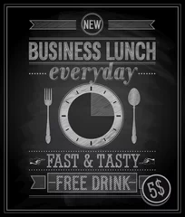 Photo sur Aluminium Poster vintage Affiche vintage de déjeuner d& 39 affaires. Illustration vectorielle.