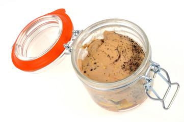 Bocal de foie gras ouvert