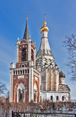 Fototapeta na wymiar Church of the Transfiguration in Ostrov village,Moscow region, R