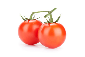 Fresh red tomatoes with green stem