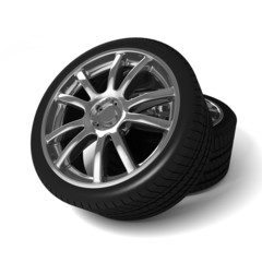 Obraz premium Car wheels with tires