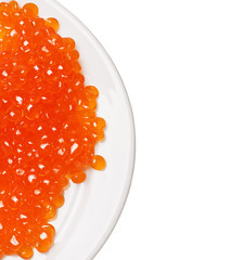 red caviar on a plate