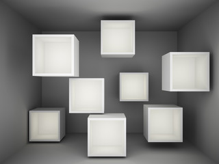 Abstract empty showcase